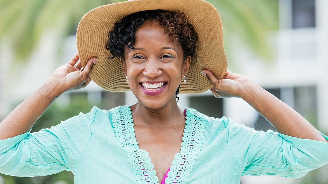 Happy Lady With Hat 